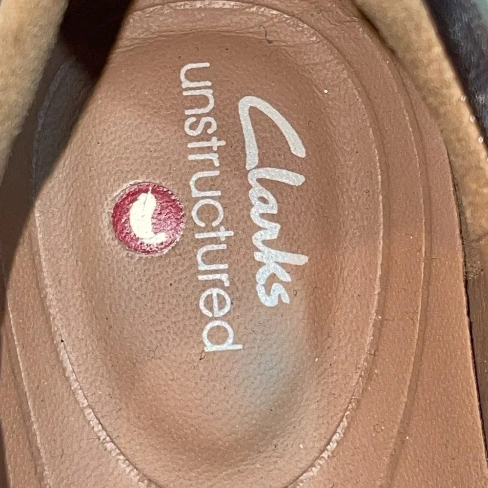 Clarks Un Maui Lace Pebble Metallic Leather size 6.5M